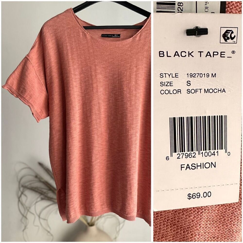 Black Tape_ Oversized Knit Top Small Soft Mocha